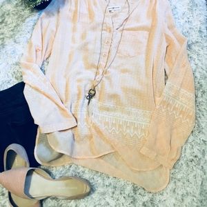 Women's Altar'd State Beige Sheer Blouse Size S